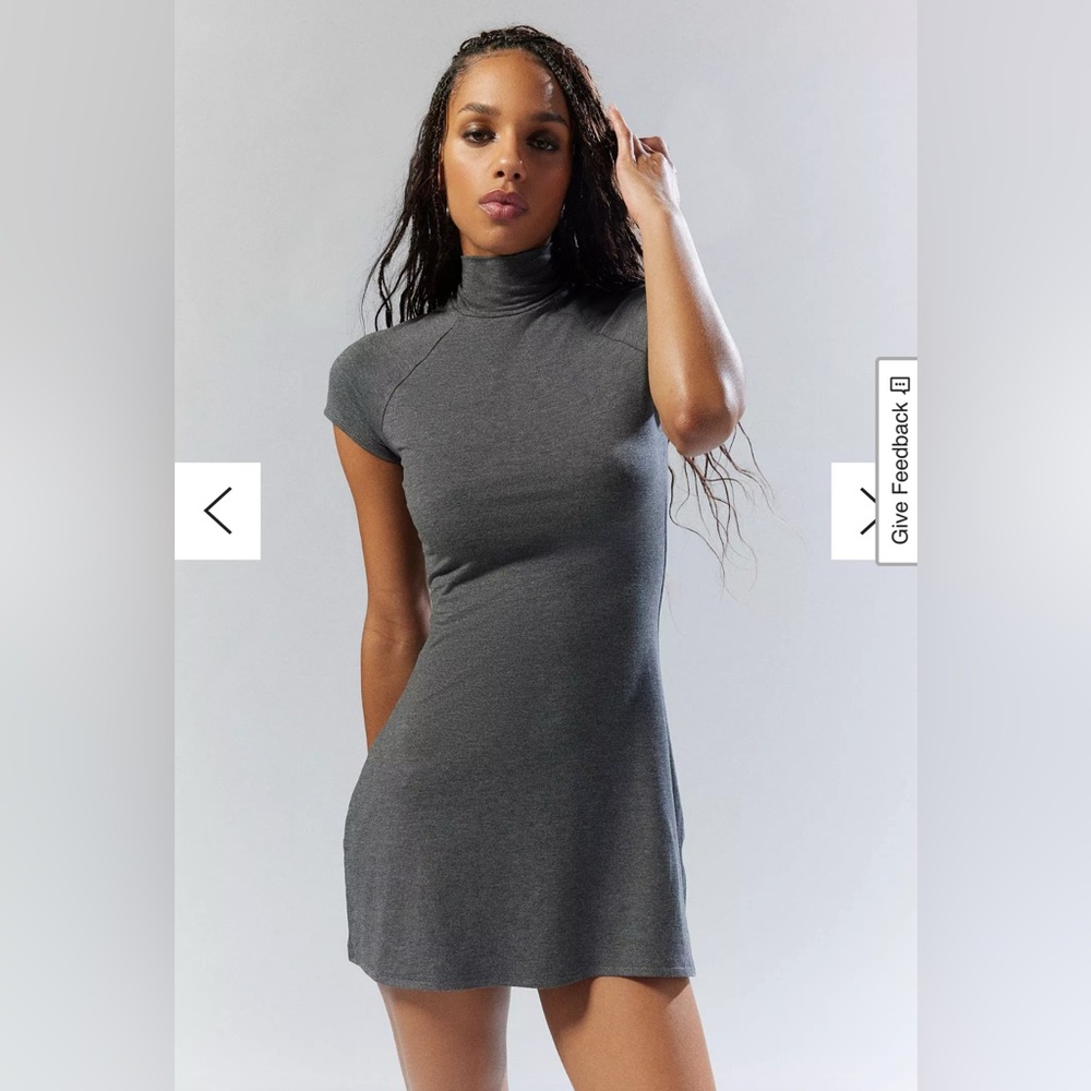 Urban Outfitters Silence + Noise Audrey Mock Neck Mini Dress gray small